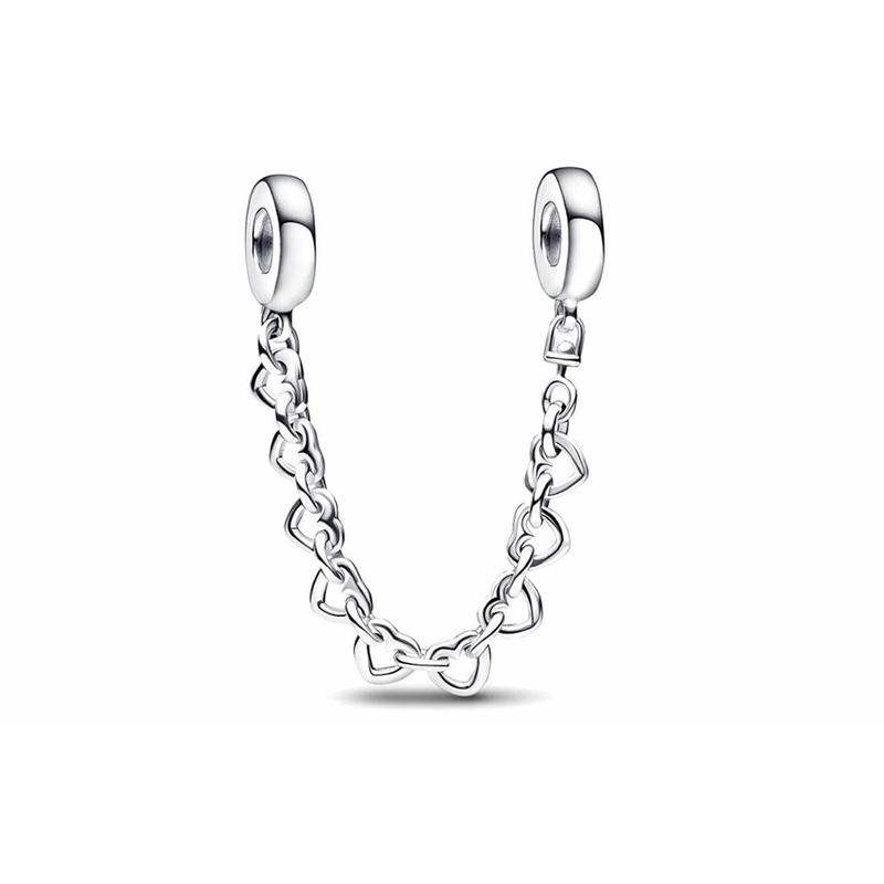 Pandora MOMENTS Heart to Heart Safety Chain Accessories Women s Style 792274C00