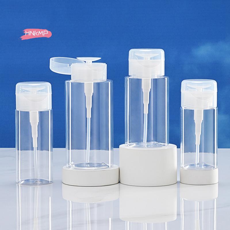 Refillable Empty Press Pump Bottle 100/150/200/300ml Dispenser Liquid Container for Remover Cleaner Polish Makeup Manicure Tool