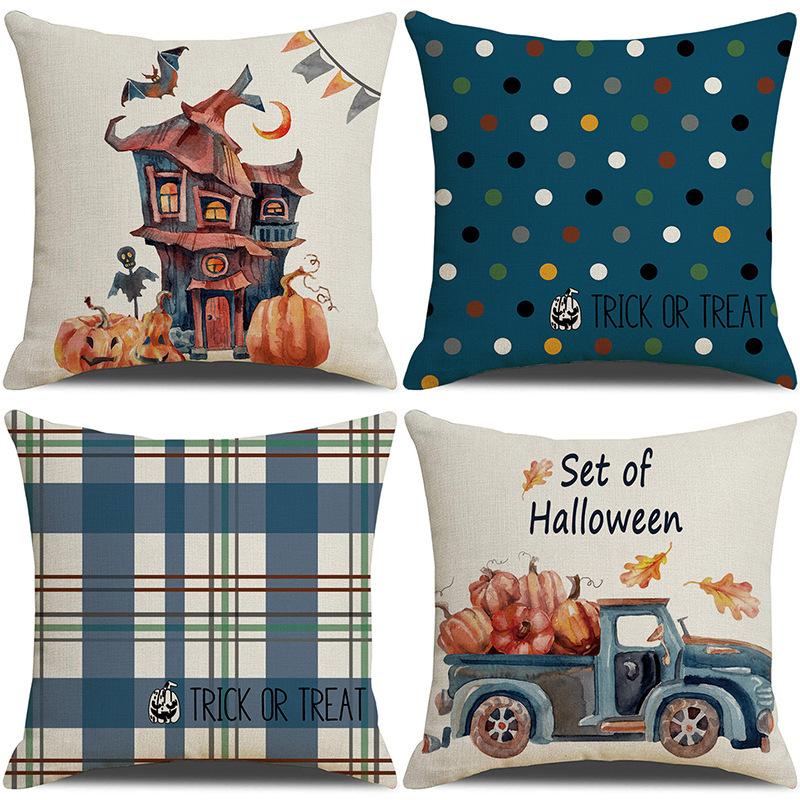 Halloween Pillowcase Pumpkin Skull Funny Ghost Cushion Cover Sofa Living Room Decoration Pillow