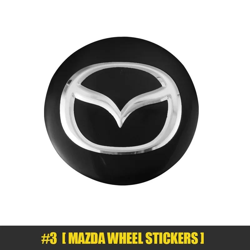 

2025 Hot For Mazda GH 3 6 CX5 MX5 RX8 MS CX3 CX9 GJI BN GL 5 2 MP CX30 MX3 4Pcs Car Hub Center Sticker Wheel Hub Cap Styling Acc