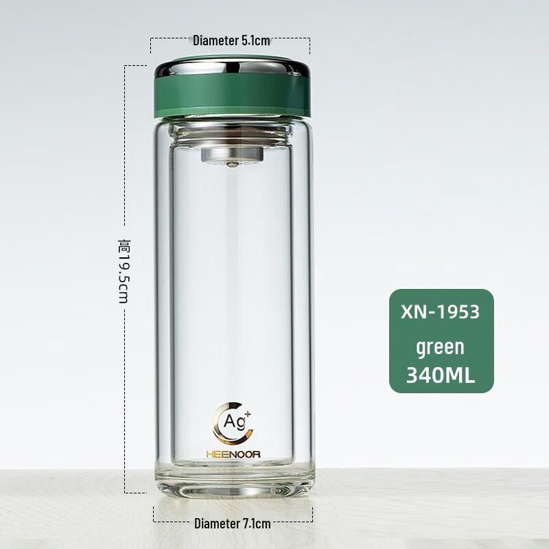 Heenoor Double-Layer Insulated Glass Tea Cup
