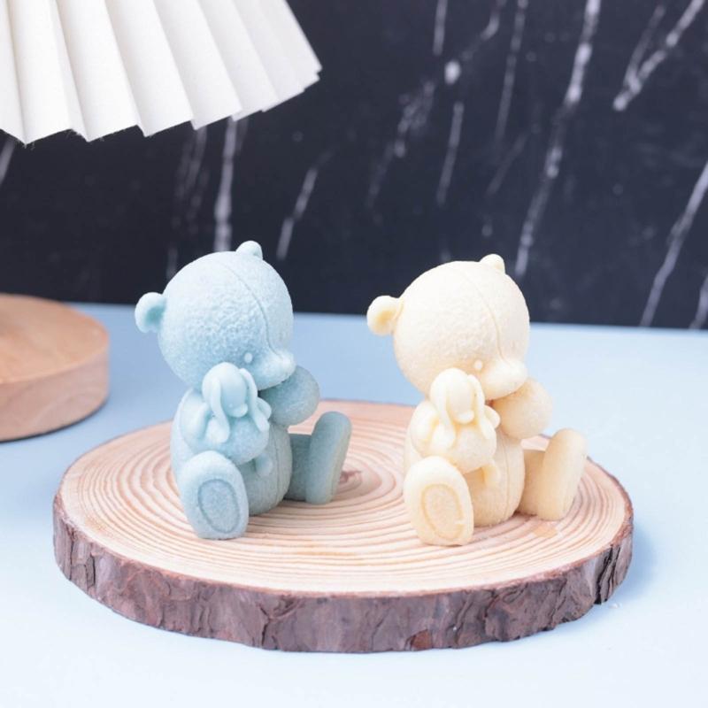 Cute Animal Resin Molds 3D Bear Silicone Moulds Casting Molds Handmade Candle Molds DIY Clay Soap Molds Home Decorations
