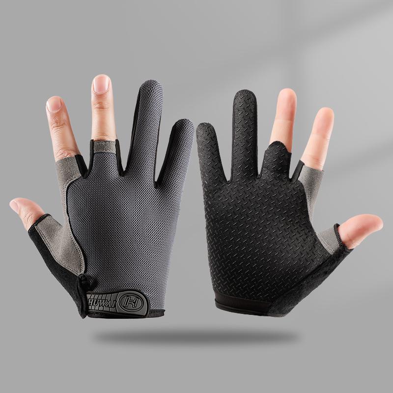 Summer Thin Non-Slip Anti-Stab Fishing Gloves with Exposed Two Fingers for Lure, Casting, Baiting, and Sea Fishing