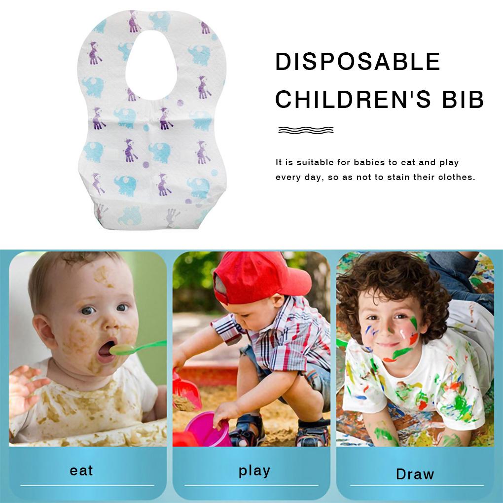 ZXR.Elwood 20pcs Saliva Towel Baby Cartoon Bib Single Use Infant Feeding Dining Apron Newborn Kid Dining Bib