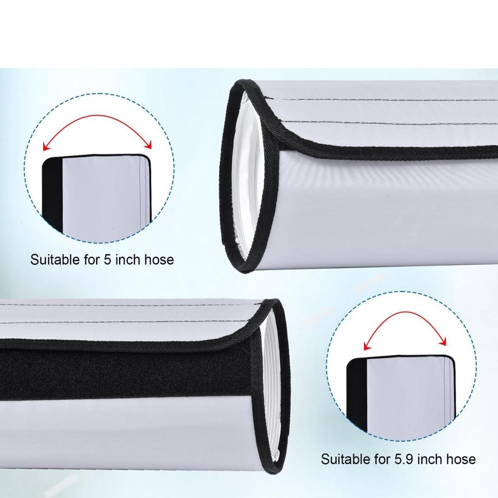 Insulated Portable Air Conditioner Hose Cover With Adjustable Straps Easy Installation Black Sleeve for Duct Vent