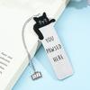 Charming Black Cat 'You Pawse Here' Stainless Steel Bookmark - Perfect Gift for Cat Lovers & Bookworms, Ideal for Birthdays & Christmas Parties