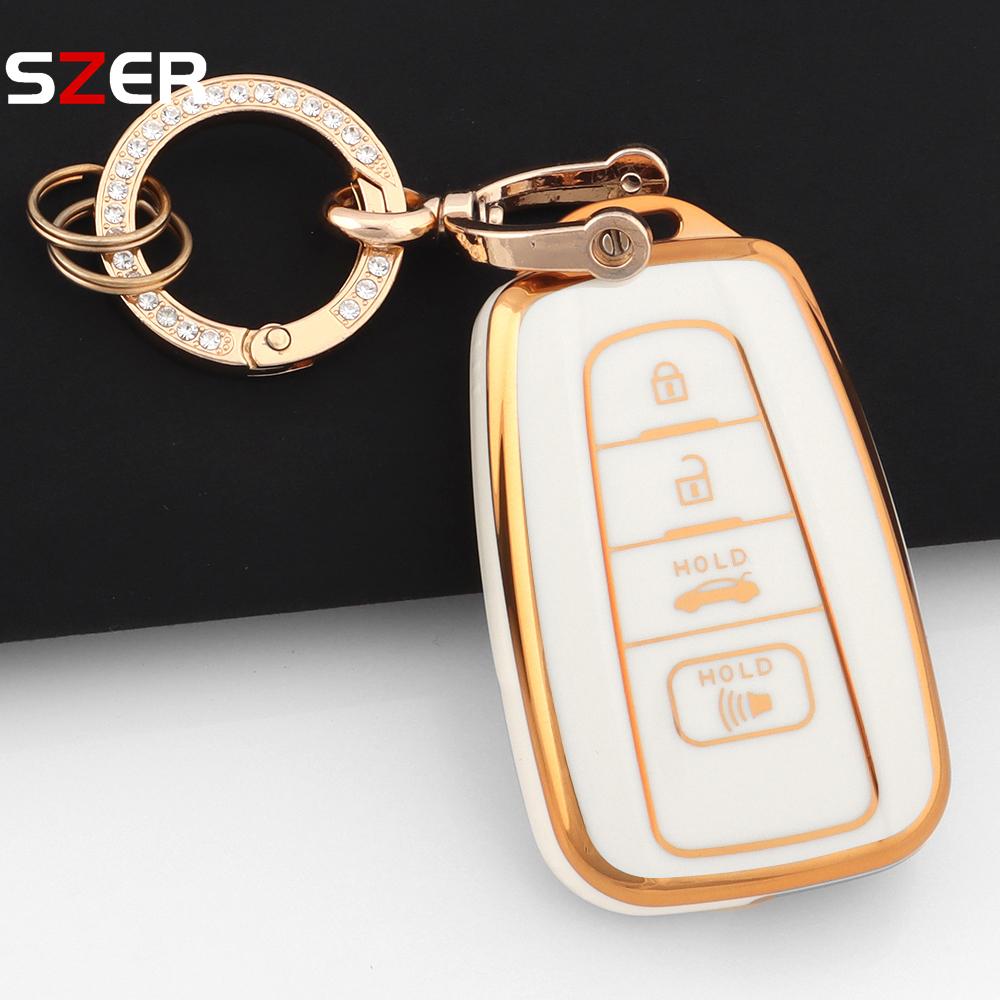 4 Buttons Tpu Remote Car Key Case Cover For Toyota Chr Camry Corolla Rav4 Highlander C-Hr Prius Land Cruiser Prado Key Chain Fob