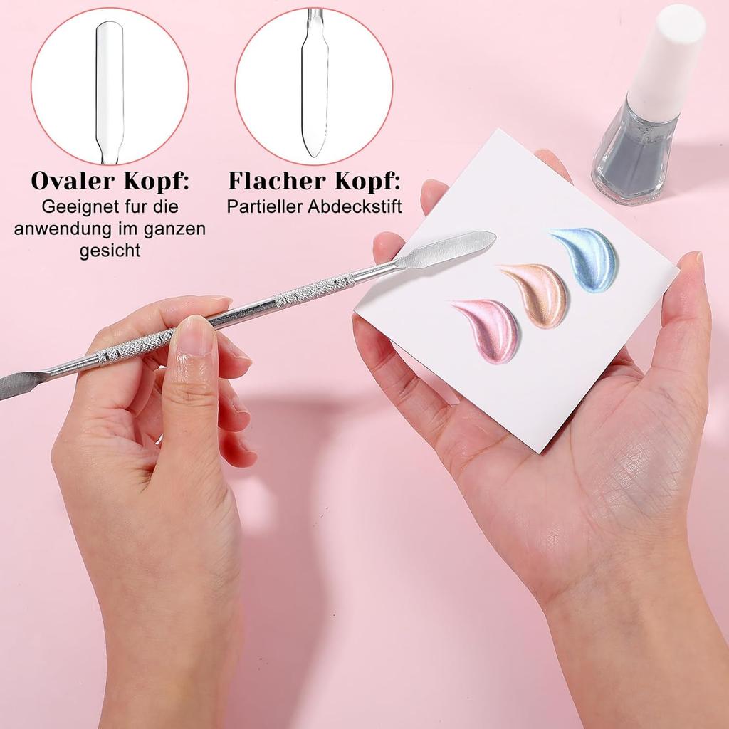 50 Sheets Disposable Nail Polish Palette Sheets, Waterproof Nail Art Mixing Tool with Stainless Steel Stirring Rod Portable Gel Polish Palette Paper