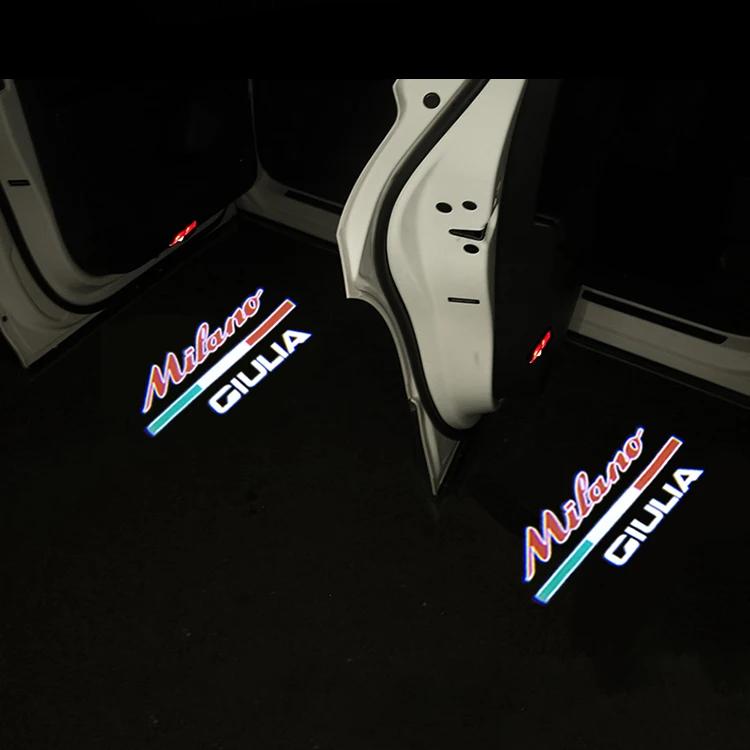 Car Stickers For Alfa Romeo 2pcs For Alfa Romeo 159 LED Car Door Welcome Light Projector Logo for Alfa Romeo 159 Mito Stelvio Br
