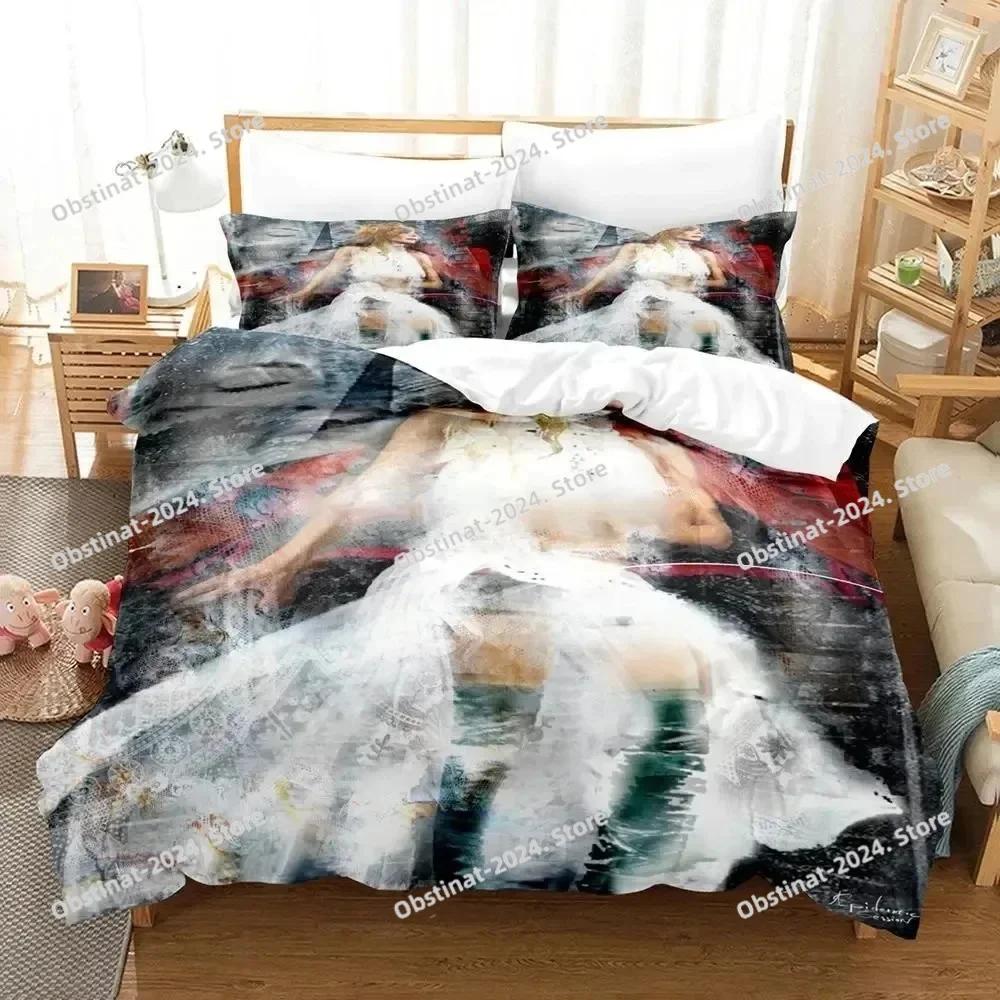 Single Mylene Farmer Bedding Set Duvet Cover Full Queen King Size Pillowcase Bed Printed Bed Set Aldult Kid Bedroom Single Twin
