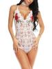 European and American women sexy sexy lingerie lace perspective embroidered onesie set