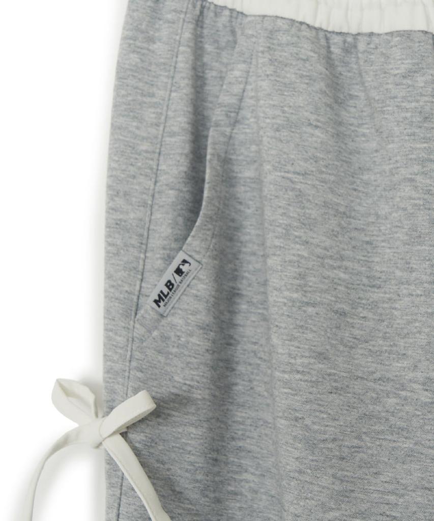 Emelbi Women'S Basic Side Ribbon Wide Pants Nym (Melange Grey)