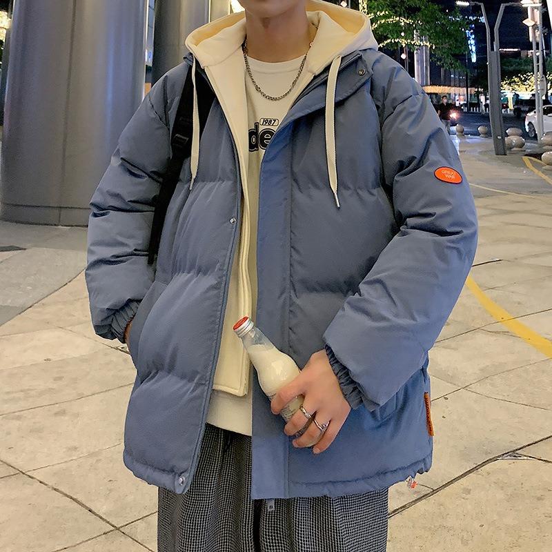 Winter Fake Two-piece Coat Men's New Cotton-padded Coat Loose and Thickened Cotton-padded Jacket Trendy Brand Fattened Large-size Cotton-padded Jacket