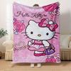 1pc Hello Kitty Pink Floral Swing Blanket - Home Decor Blanket for All Seasons, Soft and Comfortable, Machine Washable, Great Gift for Every