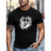 Men'S T-Shirt, Comfortable And Versatile, Easygoing And Casual, Featuring a Roaring Dinosaur Design for Summer in a Short-Sleeve Round Neck Style