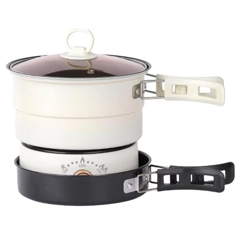 Электрическая кастрюля Складная Хотпот 1,6 л Портативная Мультиварка Раздельного типа Рисоварка Сковорода Для дома Путешествий EU Штекер