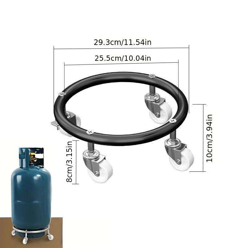 Stainless Steel Gas Cylinder Tray With Wheels Movable Propane Tank Storage Holder Bracket Casters Gas Cylinder Holder Plate