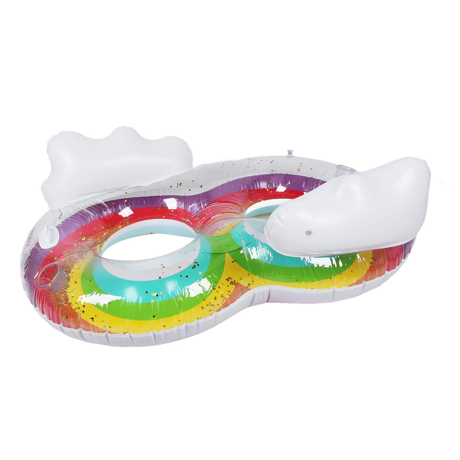 

Плавательный круг для двоих человек Радужное облако надувной ПВХ бассейн поплавок труба для вечеринки на пляже