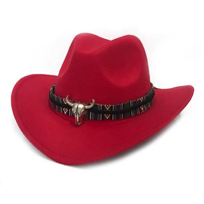 2023 Retro lana mujeres hombres hueco Sombrero de Cowboy del oeste enrollable ala ancha vaquera Jazz Sombrero CapTassel Tauren cinta