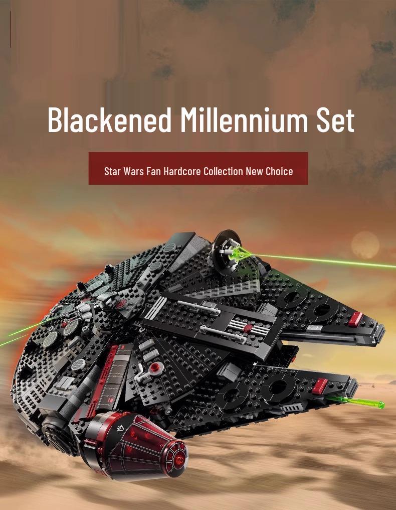 Lego-Compatible 75389 Battle of the Dark Millennium Falcon 75105 Street Scene Toy Set