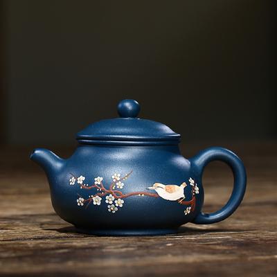 Yixing Tea Pot Purple Clay Filter Teapot Beauty Kettle Raw Ore Azure Mud Handmade Boutique Teaware Gifts Authentic 230ml