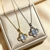 Flower Non Fading Zircon Pendant Necklace For Women Fashion Ins Sweater Chain Jewelry