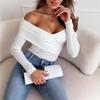 2024 Herbst/Winter Off-Shoulder Langarm Sexy T-Shirt - Neue Europäische & Amerikanische Mode für Frauen