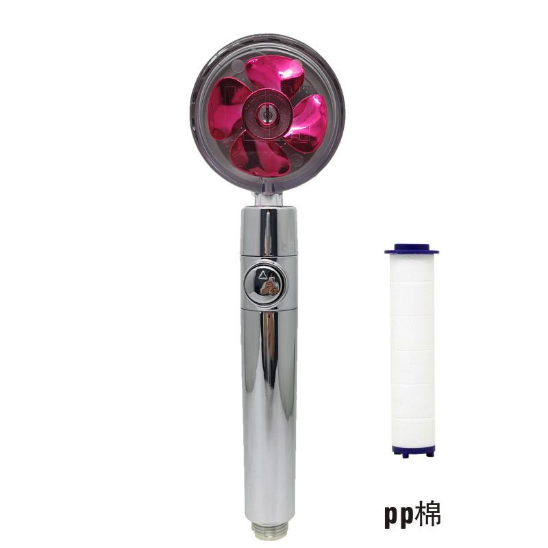 Shower Head Water Saving Flow 360 Degrees Rotating With Small Fan ABS Rain High Pressure Spray Nozzle Bathroom Accessories