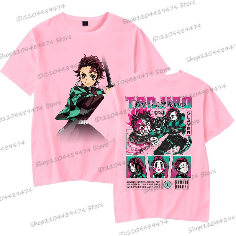 Japanisches Anime Kimetsu No Yaiba T-Shirt Tanjiro Kamado Grafik Herrenbekleidung Vintage Hip Hop Kurzarm Unisex T-Shirts Geschenke