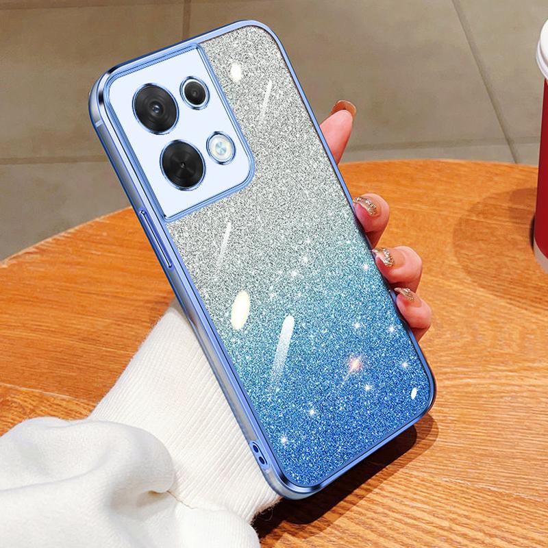 Pentru Husă OPPO Reno 8 Pro 5G Husă Telefon OPPO RENO 8Pro 5G Silicon Placat cu Sclipici Strălucitor Protecție Lentilă Cameră Capac Moale Spate