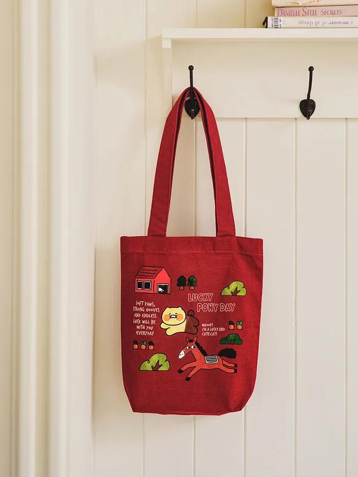 Lucky Pony Day Eco Bag Burgundy_Chunsik