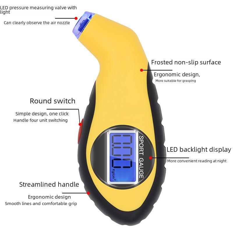 High-Precision Digital Tire Pressure Gauge with Electronic Display