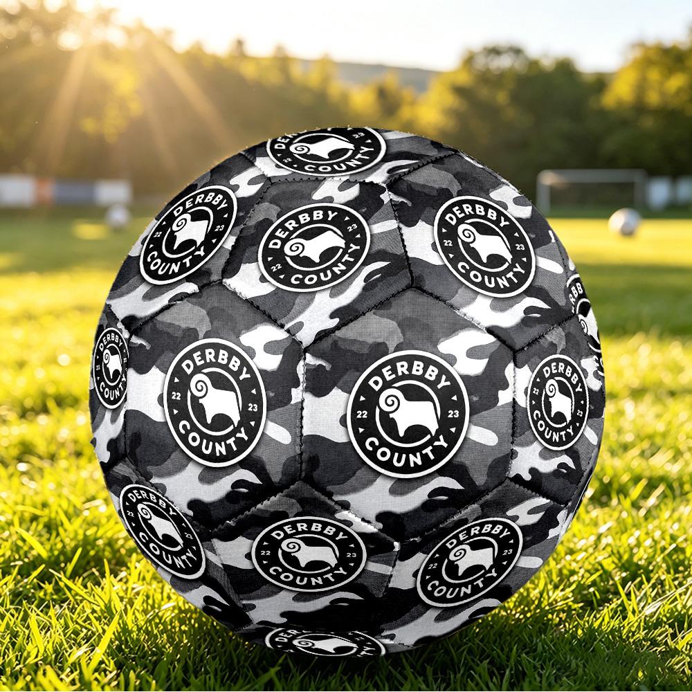 Derby County FootballPrinted Size 5 Soccer Bball, Anti Slip Adult Match Football Souvenir for Football Fans