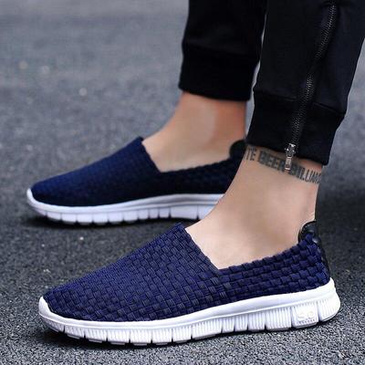 Scarpe da uomo estive intrecciate da spiaggia pigre da donna in tessuto casual morbide scarpe da ginnastica piatte unisex