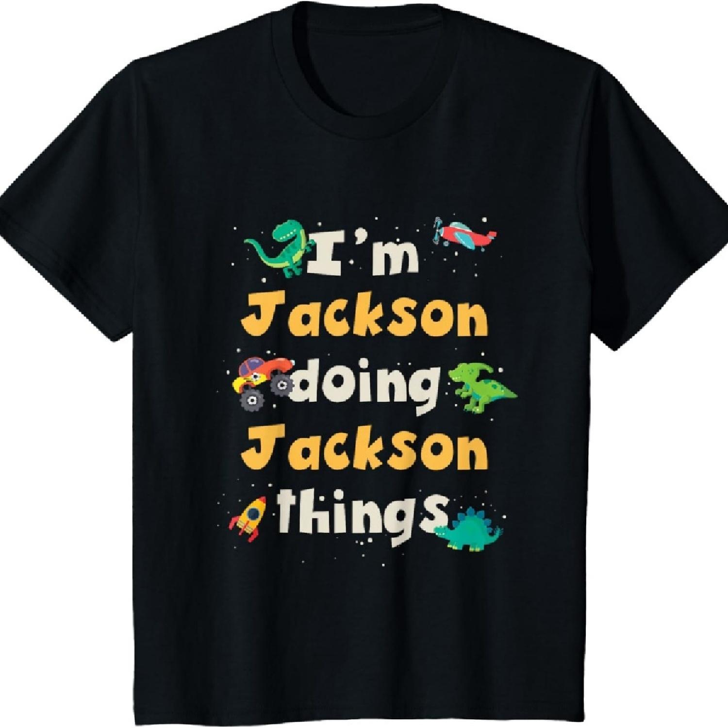 

Детская крутая футболка с именем Джексон для мальчиков XXXXXL чёрный