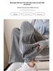 Petite Wool Blend Pinstripe High Waist Wide Leg Pants - Slimming, Loose Fit for Autumn/Winter