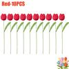 Handmade Crochet Tulip Flowers Bouquet Artificial Knit Simulation Craft Gift for Mom Women Bride Wedding Home Decor Party Supply