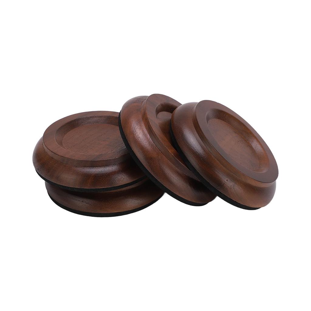 4 Stück Klavierrollenbecher Schwarznuss Untersetzer Rutschfester Bodenschutz für Möbel