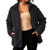 Winter Fleece Jacket for Women Stand Collar Zip Up Sherpa Coat Fuzzy Long Sleeve Fall Casual Outerwear with Pockets