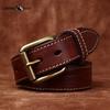 Genuine Bison Leather Shrinkage Vintage Rough Grain Belt Men's High Quality Cowhide Tree Grain Belt