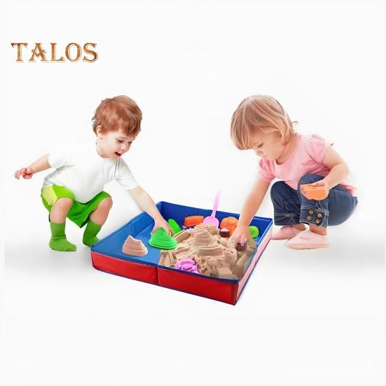 Skládací PVC Pískoviště Čtvercový Bazén na Hraní s Pískem pro Děti Domácí Mazlíčky Přenosná Plážová Hračka Pet Vana Zesílená Základna Opakovaně Použitelná Sada na Hraní s Pískem