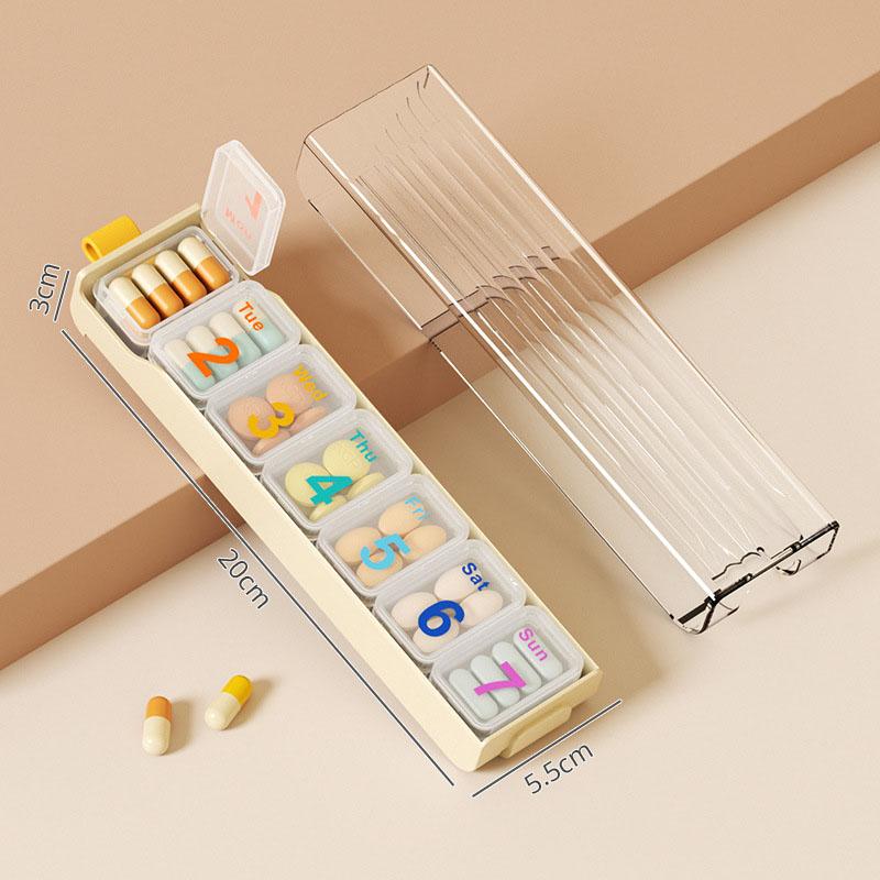 Candy Color Weekly Pill Organizer BPA Free Travel 7 Day Pill Box Case Large Compartment For Vitamins Supplements and Medication