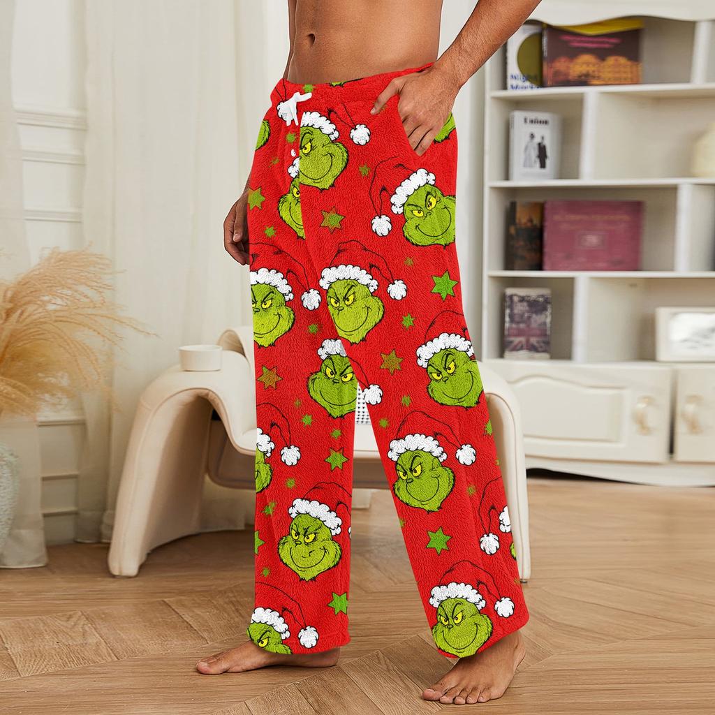 Men's Christmas Print Pants Cozy Sleep Pants