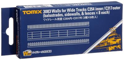 TOMYTEC TOMIX N Gauge Wide Rail for Wall C354 Inside C317 Outside 3 Types X 8 Pieces 3083 Railway Model Supplies