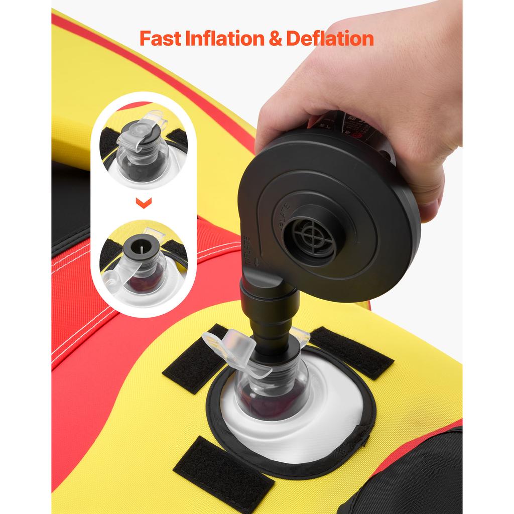 SucceBuy Towable Tubes 850 lbs for 5 Riders Inflatable for Boat to Pull with Full Nylon Cover Padded Grip Handles Safety Valve