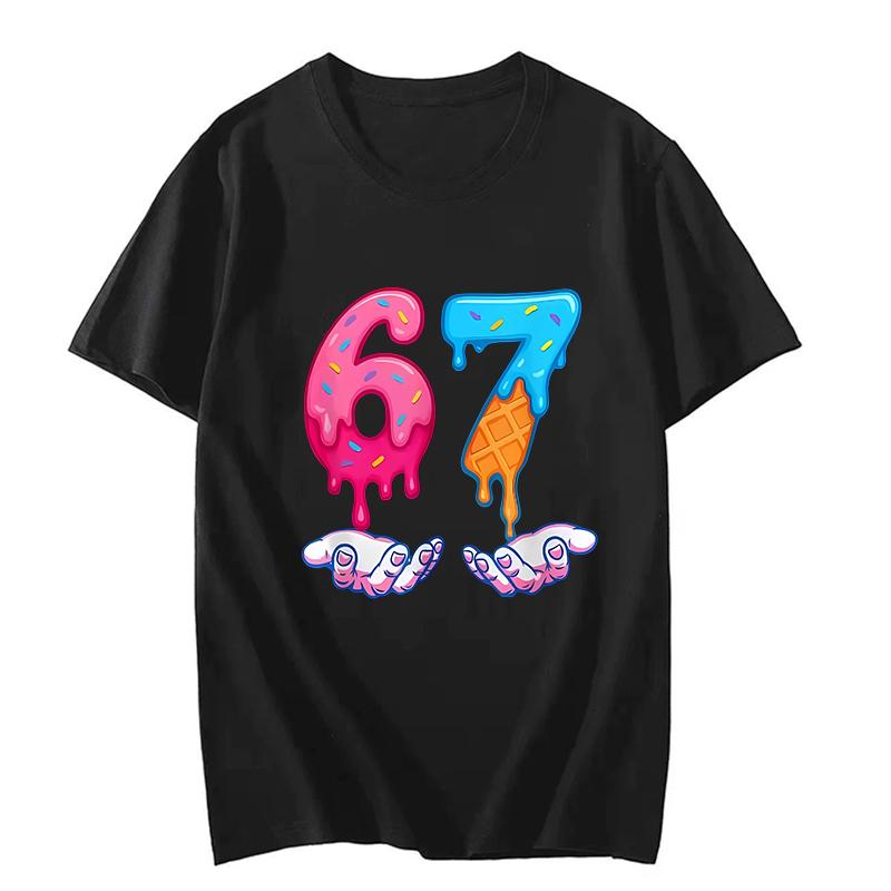 Funny Six Seven 67 Brainrot Print Fashion T Shirt Unisex Women Fashion Gaming Meme TShirt Y2k Casual Short Sleeve Tee Tops Clothes