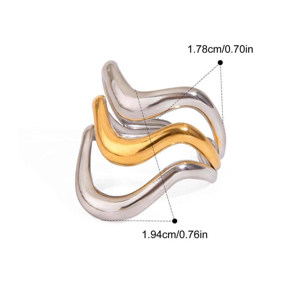 Yori 18K Gold Plated Stainless Steel Ring Collection Modern Fluid Designs for Everyday Formal Wear Durable Hypoallergenic