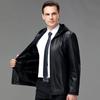 Genuine Leather Men's Leather Jacket Autumn and Winter New Men's Hooded Leather Jacket Sheepskin Men's Coat