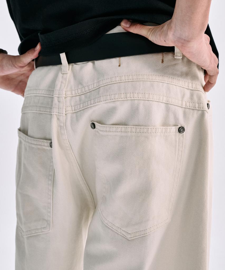 TAKEASY Cotton Curved J Pants (Cream)