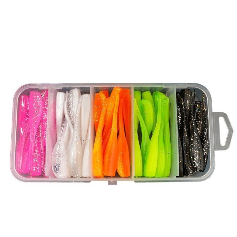 100PCS PVC Swimbaits Lures 5cm Fishing Lures Durable Fishing Baits for Trout